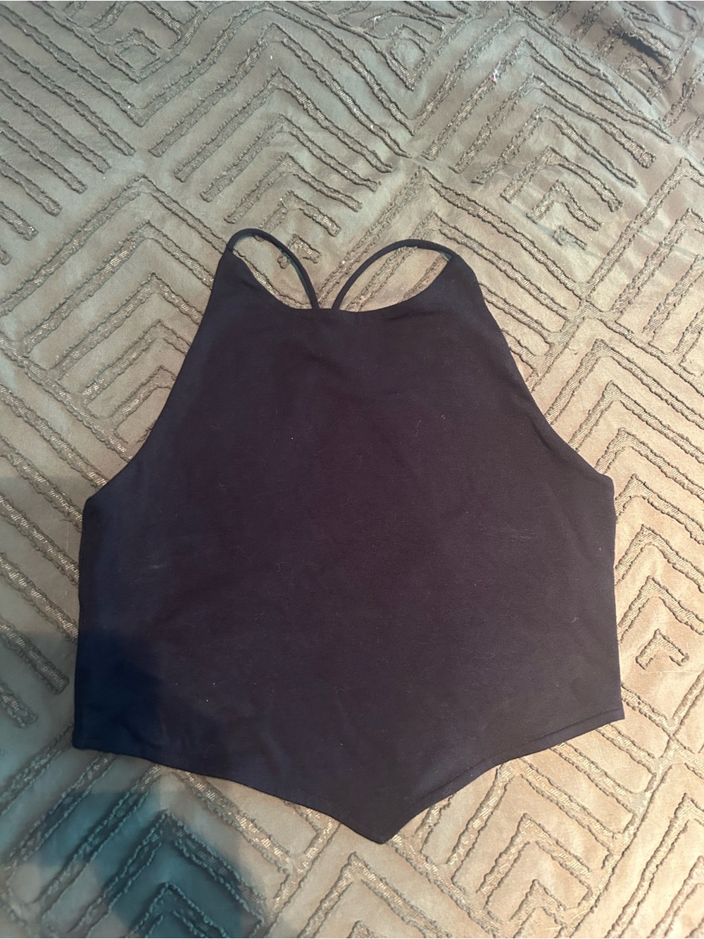 Ardene Black Cropped Halter Tank Top
